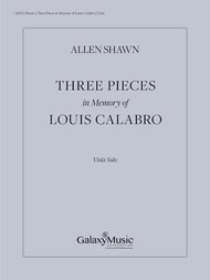 Three Pieces in Memory of Louis Calabro Viola Solo cover Thumbnail